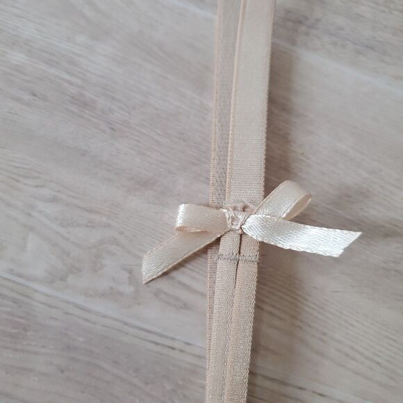 Jezebel B5030 Padded Push Up Bra 34B Nude Black Stitch Bows - Picture 7 of 13